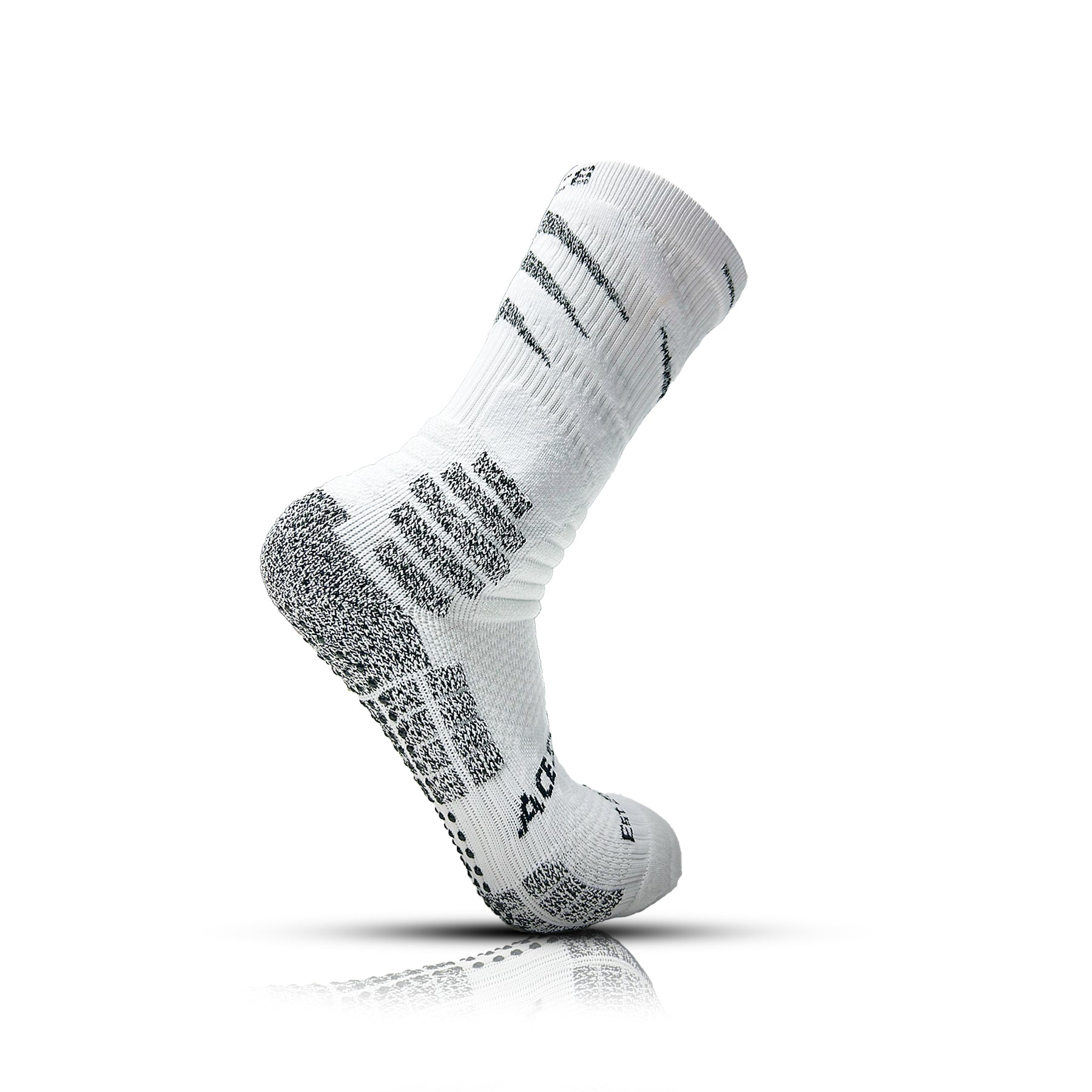 ACE STRIDE - VPRO Athletic Elite Compression Grip Socks - White