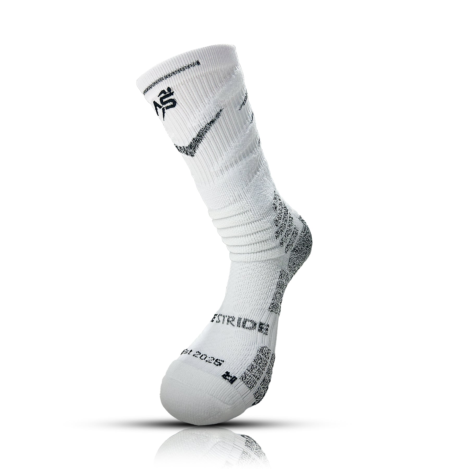 ACE STRIDE - VPRO Athletic Elite Compression Grip Socks - White